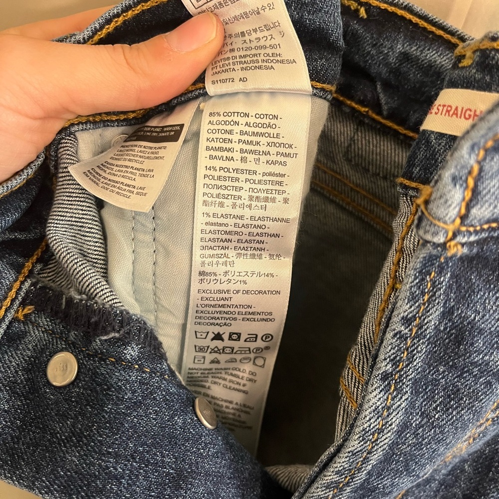 Levi's Blue Cropped Distressed Jeans - Picture 8 of 8